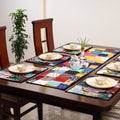 Multicolor - handcrafted cotton fusion table runner set