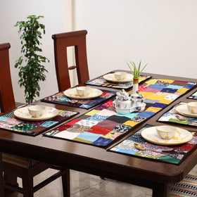 Multicolor - handcrafted cotton fusion table runner set