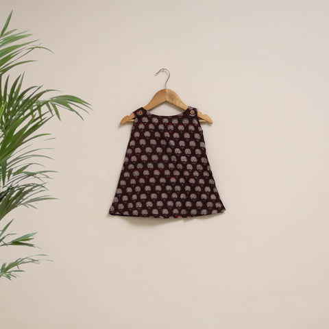 Hand Block Bagru Print Cotton Baby Girl Dress (6-12 Months) 07