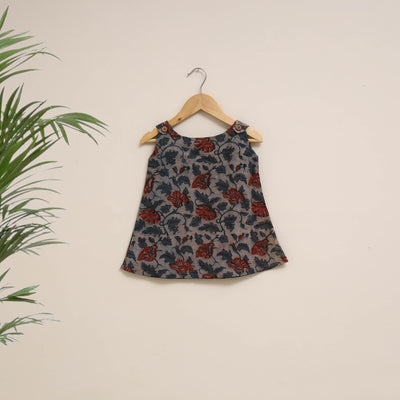 Hand Block Bagru Print Cotton Baby Girl Dress (6-12 Months) 14