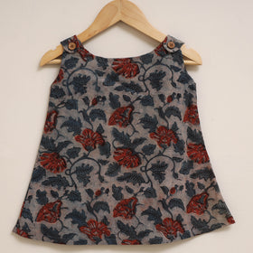 Hand Block Bagru Print Cotton Baby Girl Dress (6-12 Months) 14