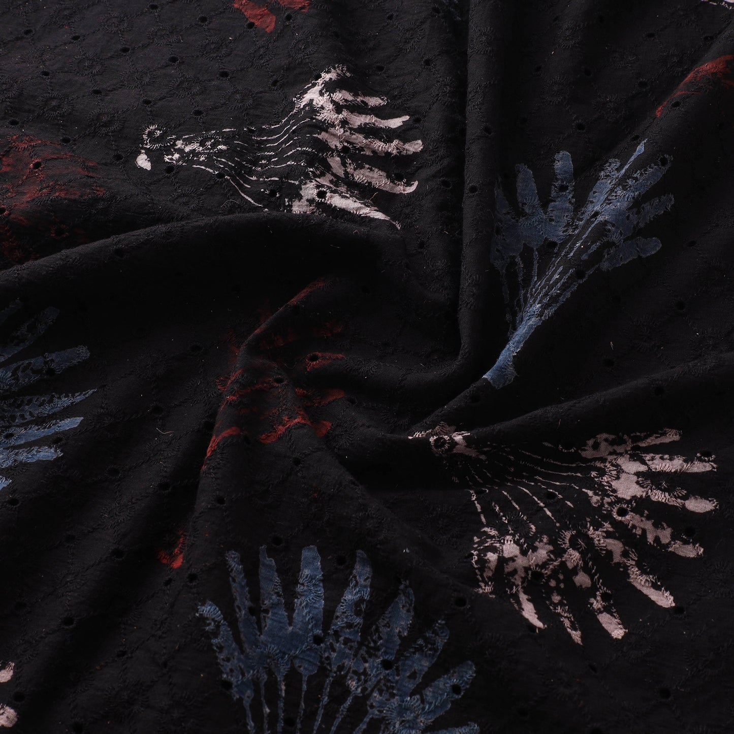 Hakoba Hand Block Ajrakh Print Natural Dyed Cotton Fabric 50