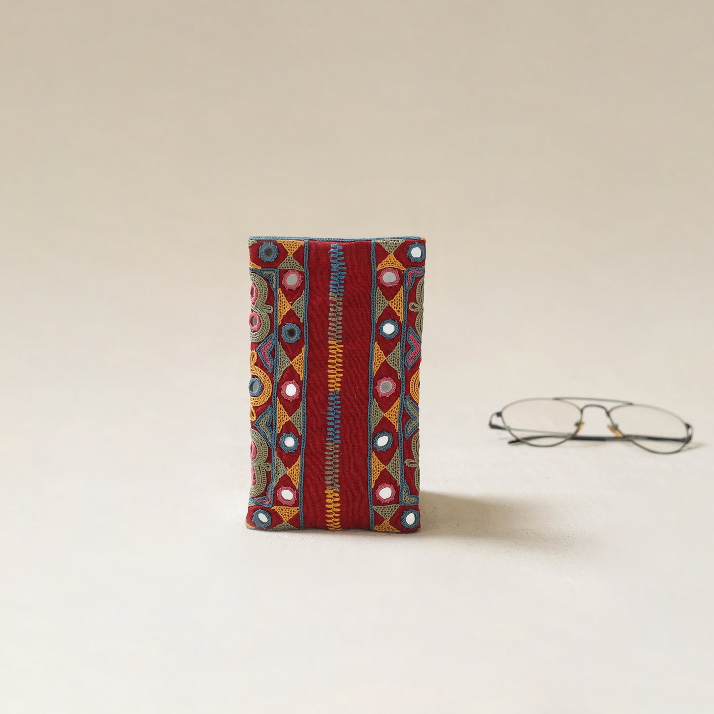 Kutch Ahir Hand Embroidered Spectacle Pouch 49