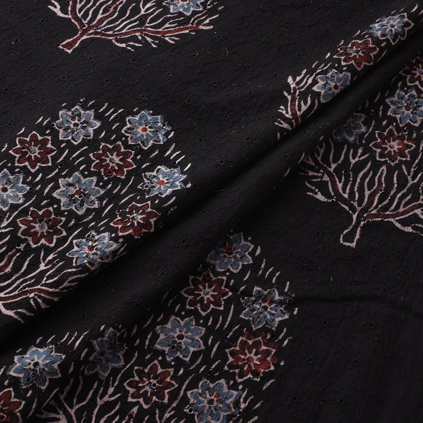 Hakoba Hand Block Ajrakh Print Natural Dyed Cotton Fabric 54