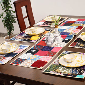 Multicolor - handcrafted cotton fusion table runner set