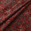 Maroon - Ajrakh Hand Block Print Natural Dyed Cotton Fabric 04