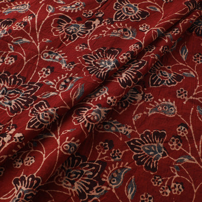 Red - Ajrakh Hand Block Print Natural Dyed Cotton Fabric 02