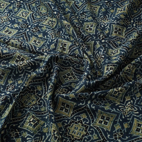 Blue - Ajrakh Hand Block Print Natural Dyed Cotton Fabric 01