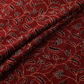 Maroon - Ajrakh Hand Block Print Natural Dyed Cotton Fabric 06