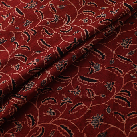 Maroon - Ajrakh Hand Block Print Natural Dyed Cotton Fabric 06