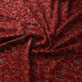 Maroon - Ajrakh Hand Block Print Natural Dyed Cotton Fabric 06