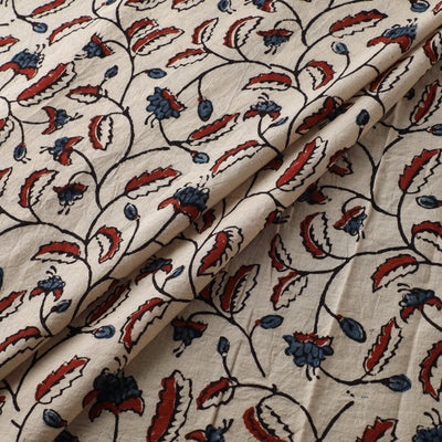 Cream - Ajrakh Hand Block Print Natural Dyed Cotton Fabric 05