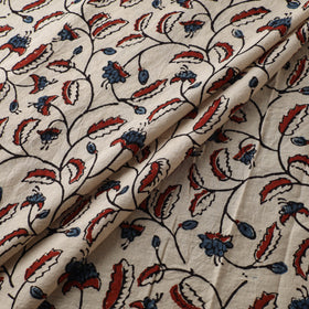 Cream - Ajrakh Hand Block Print Natural Dyed Cotton Fabric 05