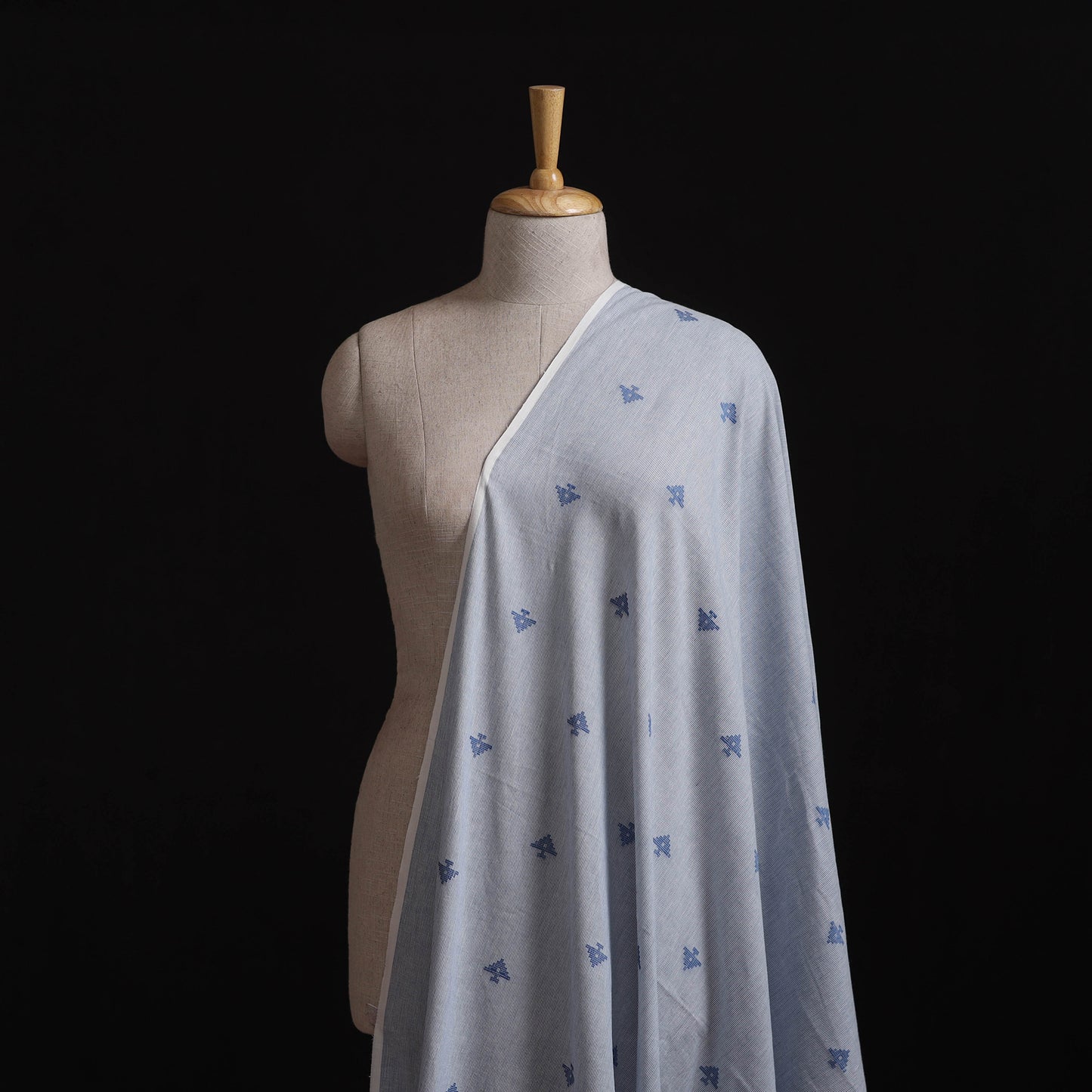 Blue - Prewashed Cotton Jacquard Fabric 18