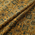Yellow - Ajrakh Hand Block Print Natural Dyed Cotton Fabric 07