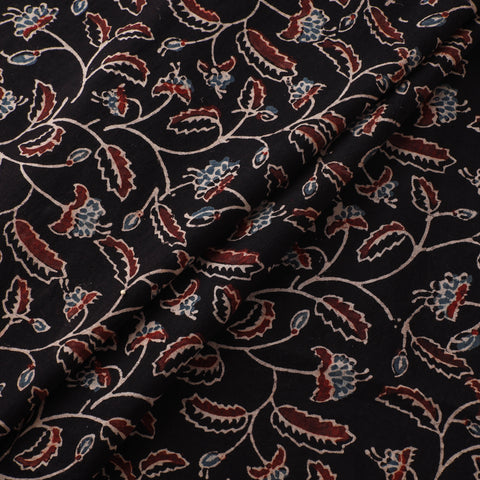 Black - Ajrakh Hand Block Print Natural Dyed Cotton Fabric 09