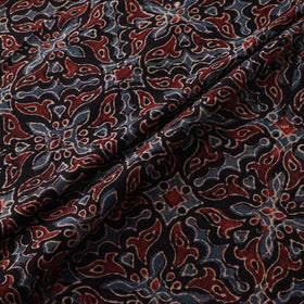 Black- Ajrakh Hand Block Print Natural Dyed Cotton Fabric 10