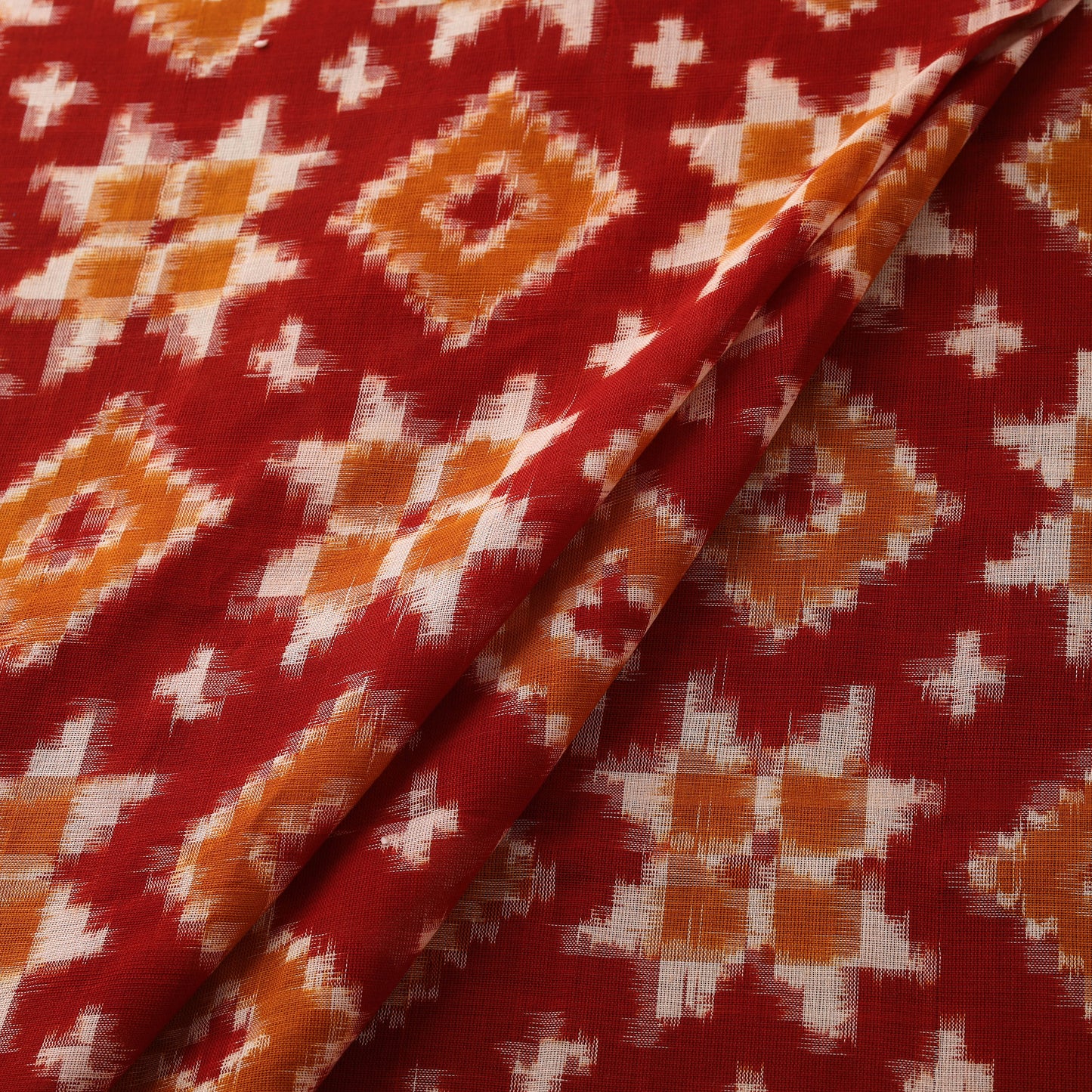 Telia Rumal Pure Handwoven Cotton Pochampally Double Ikat Fabric 01