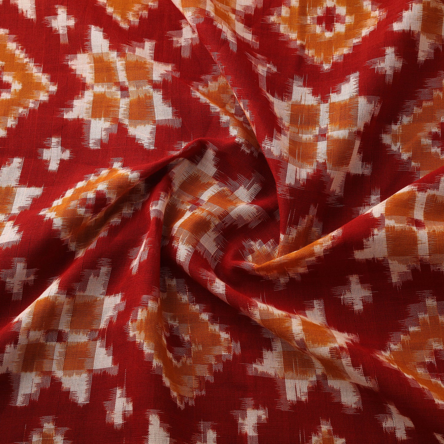 Telia Rumal Pure Handwoven Cotton Pochampally Double Ikat Fabric 01