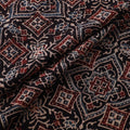 Black - Ajrakh Hand Block Print Natural Dyed Cotton Fabric 12