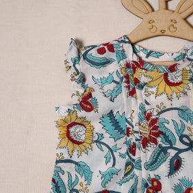 Pure Cotton Baby Girls Floral Print Top & Shorts (6-12 Months) 03