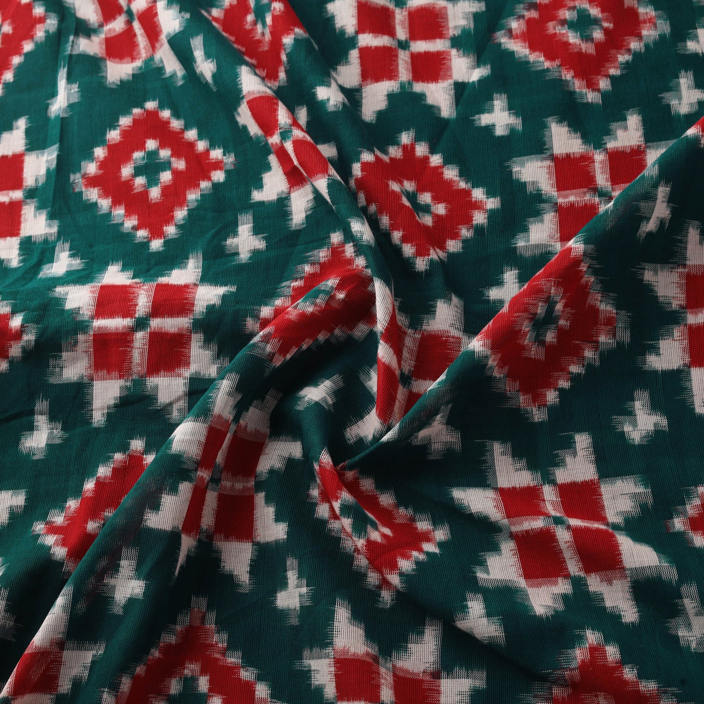 Telia Rumal Pure Handwoven Cotton Pochampally Double Ikat Fabric 06