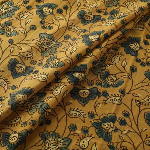 Yellow - Ajrakh Hand Block Print Natural Dyed Cotton Fabric 16
