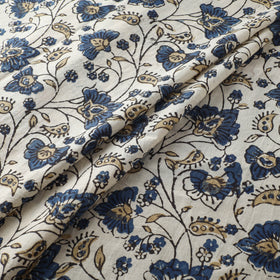 Beige - Ajrakh Hand Block Print Natural Dyed Cotton Fabric 17