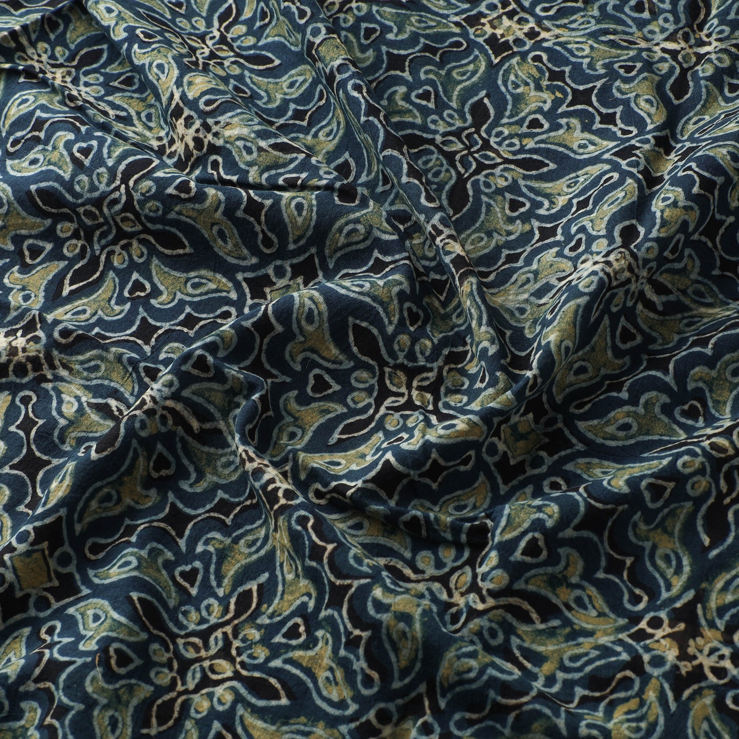 Blue - Ajrakh Hand Block Print Natural Dyed Cotton Fabric 18