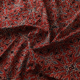 Red - Ajrakh Hand Block Print Natural Dyed Cotton Fabric 19