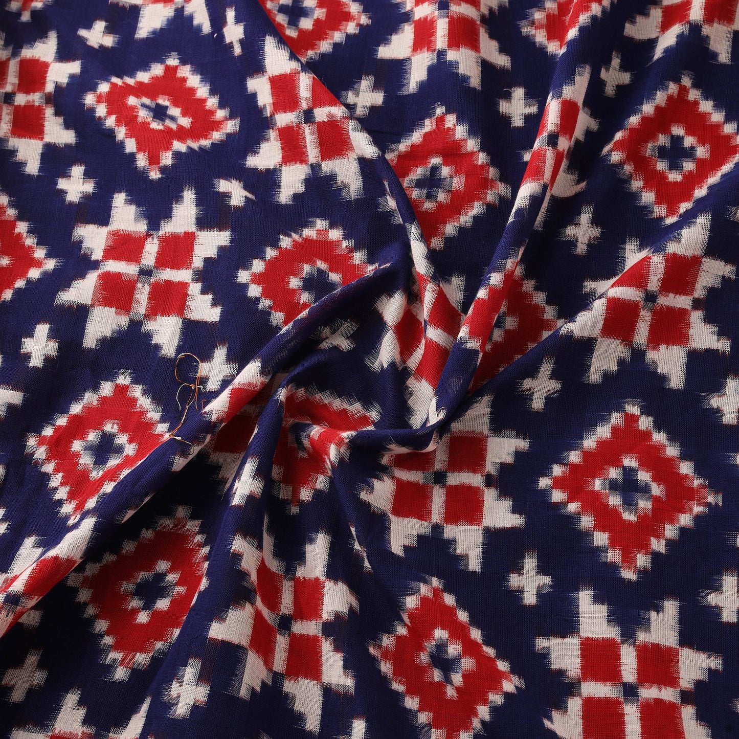 Telia Rumal Pure Handwoven Cotton Pochampally Double Ikat Fabric 14