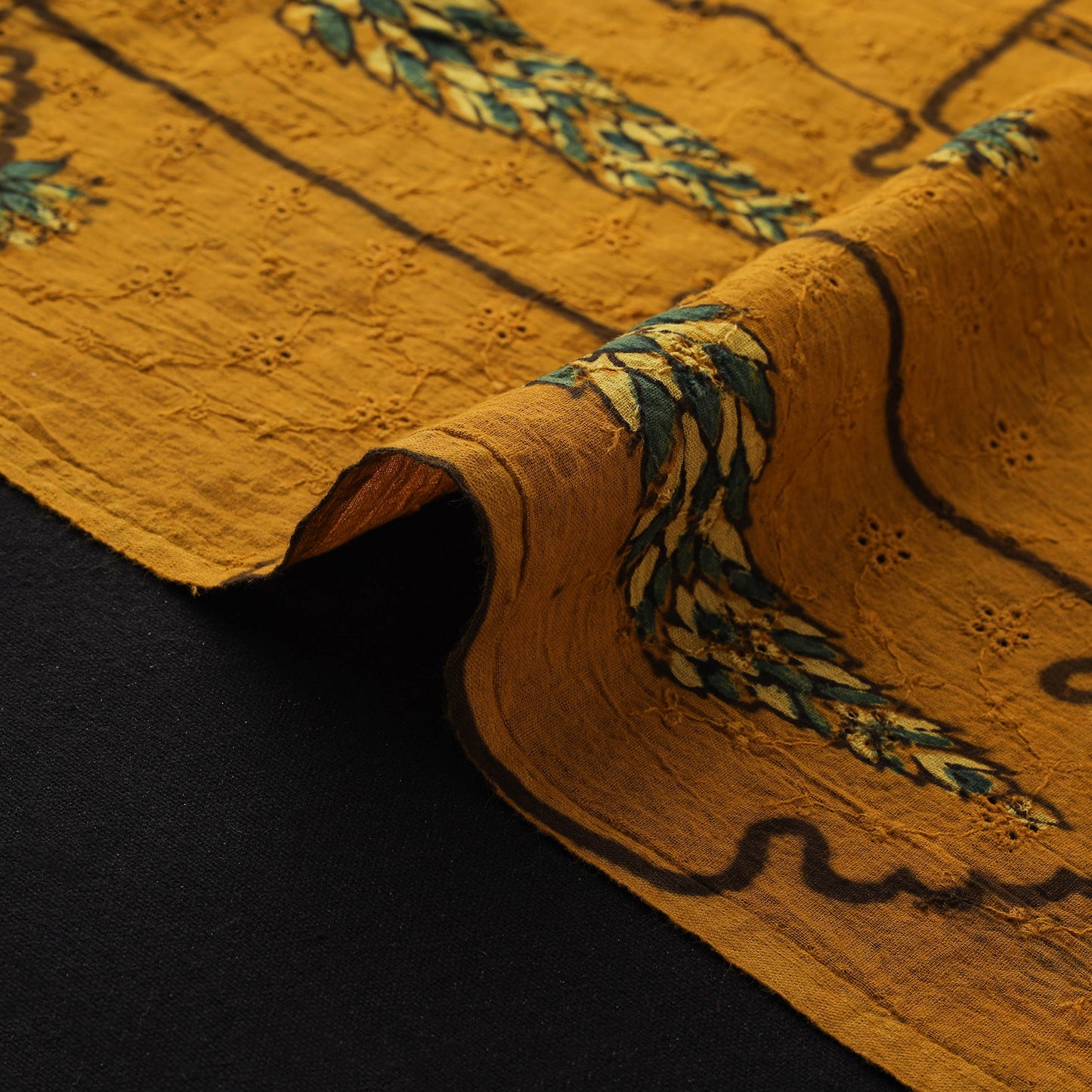Ajrakh Hand Block Print Natural Dyed Cotton Hakoba Fabric 03