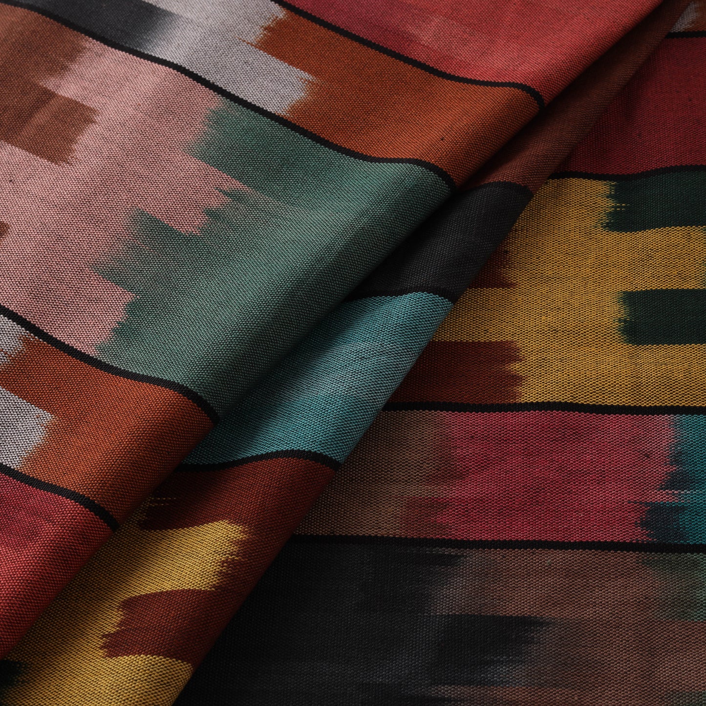 Pochampally Central Asian Ikat Pure Cotton Fabric 01