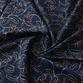 Navy - Ajrakh Hand Block Print Natural Dyed Cotton Fabric 24