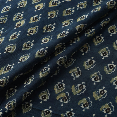 Blue - Ajrakh Hand Block Print Natural Dyed Cotton Fabric 25
