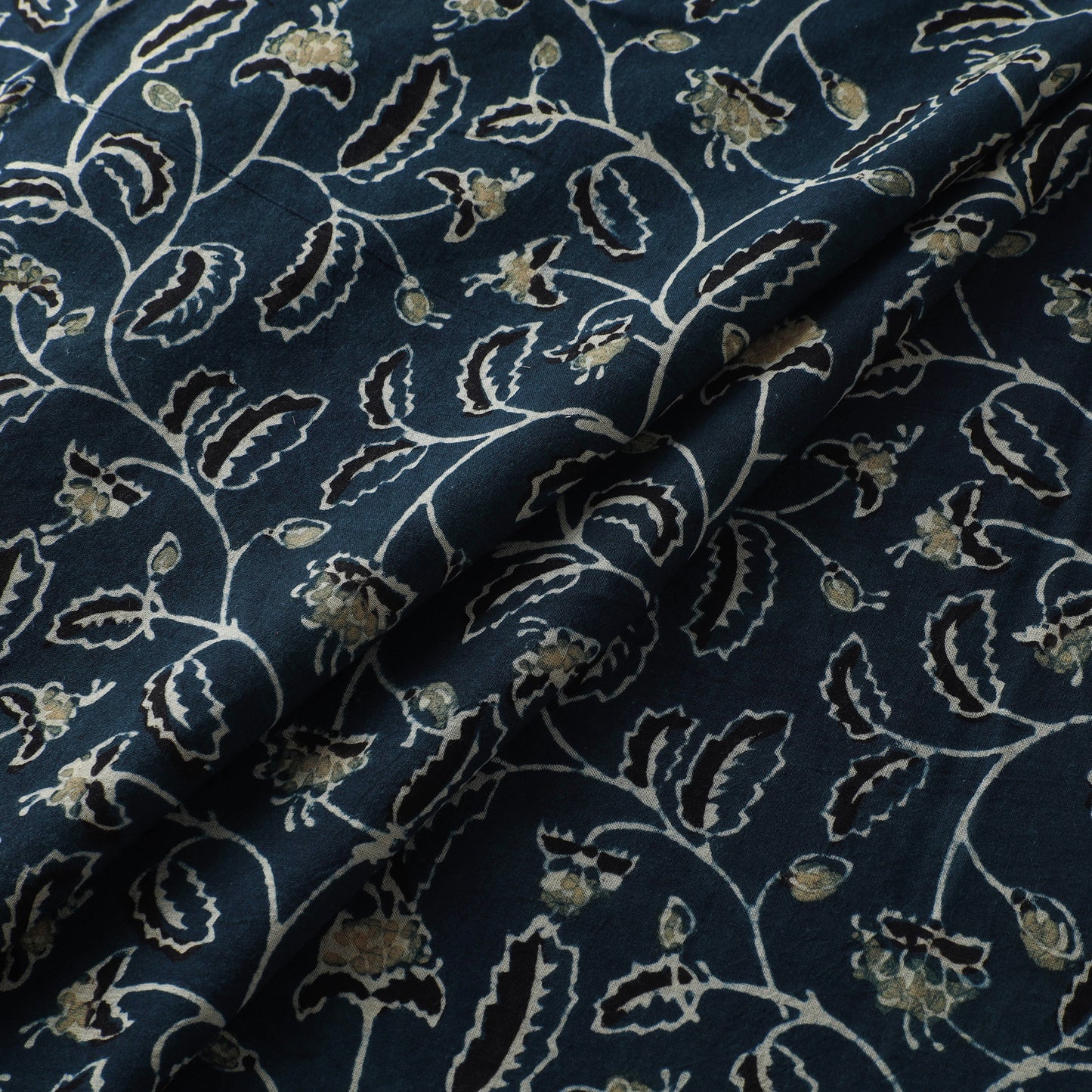 Blue - Ajrakh Hand Block Print Natural Dyed Cotton Fabric 26