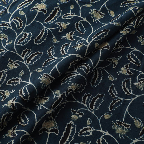 Blue - Ajrakh Hand Block Print Natural Dyed Cotton Fabric 26