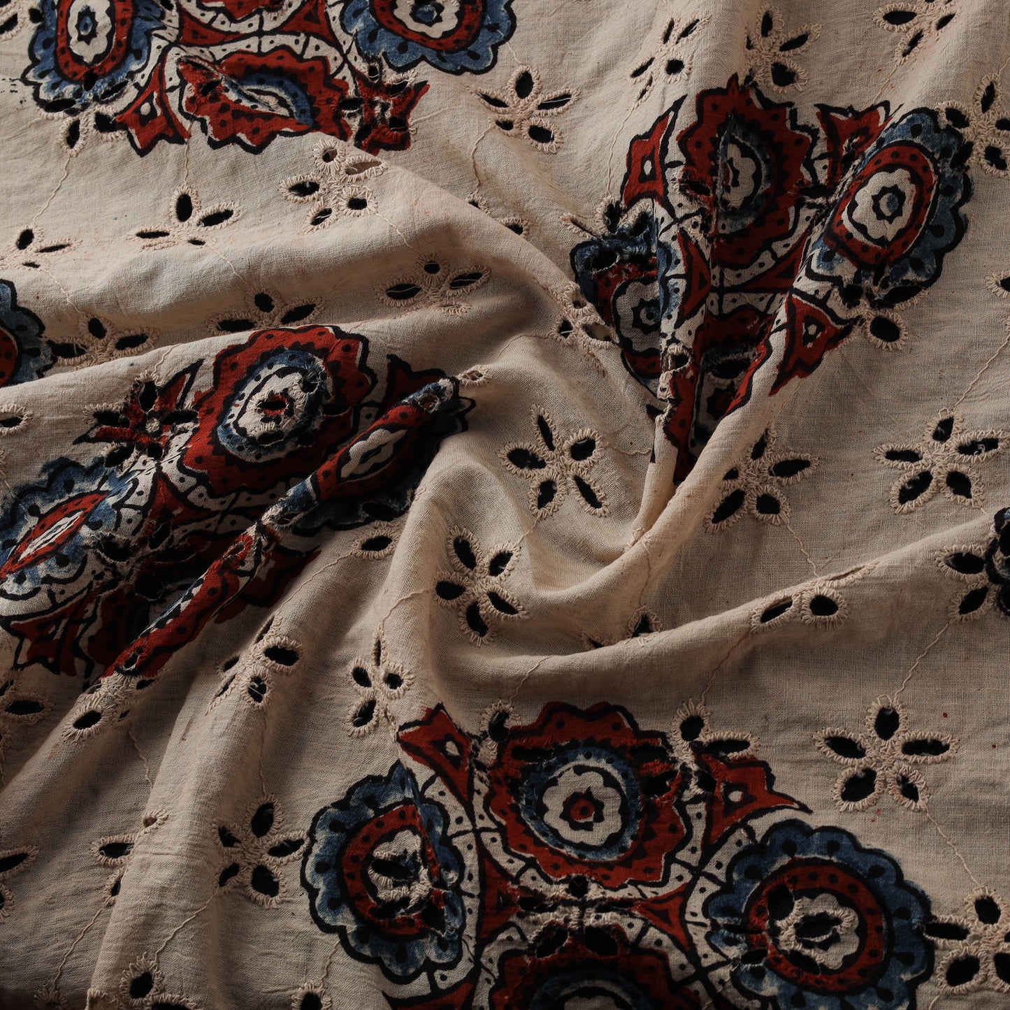 Ajrakh Hand Block Print Natural Dyed Cotton Hakoba Fabric 05