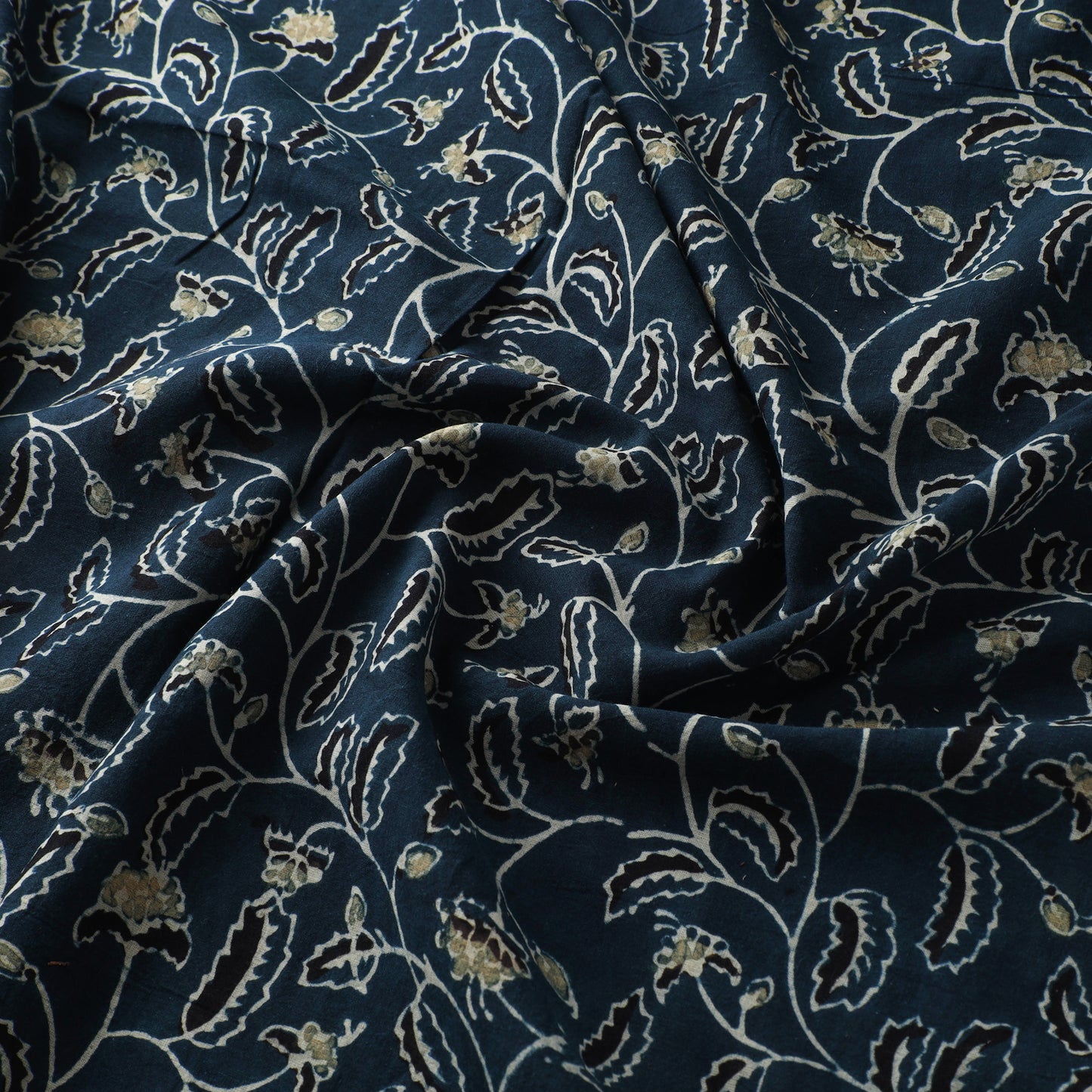 Blue - Ajrakh Hand Block Print Natural Dyed Cotton Fabric 26