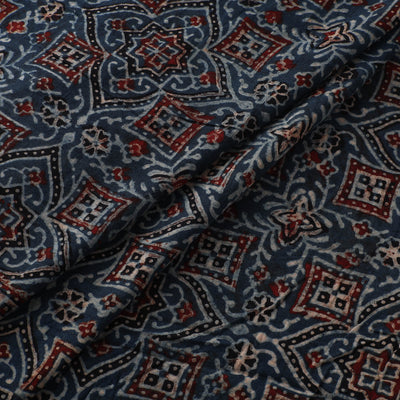 Blue - Ajrakh Hand Block Print Natural Dyed Cotton Fabric 27