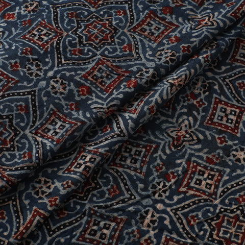 Blue - Ajrakh Hand Block Print Natural Dyed Cotton Fabric 27