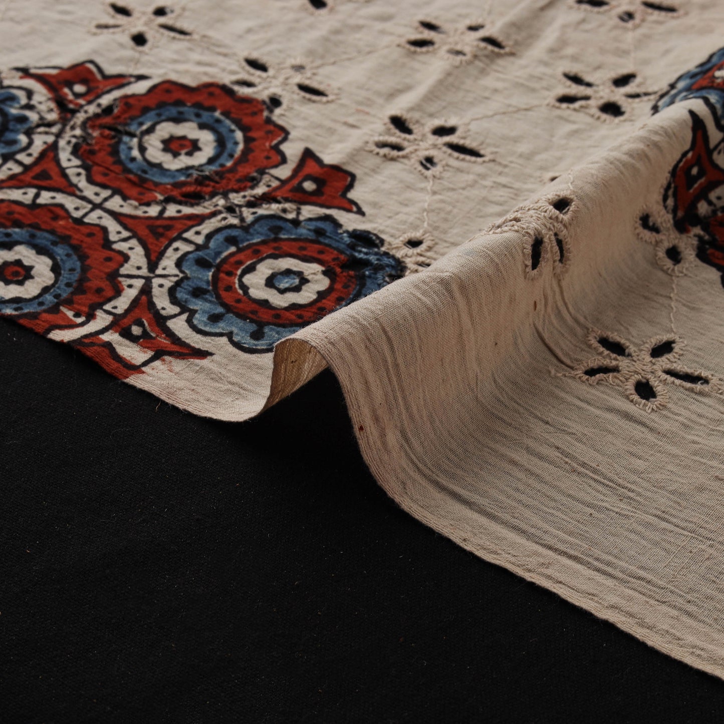 Ajrakh Hand Block Print Natural Dyed Cotton Hakoba Fabric 05