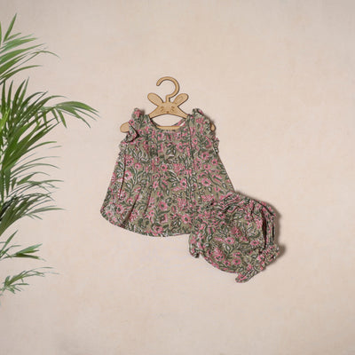 Pure Cotton Baby Girls Floral Print Top & Shorts (6-12 Months) 07