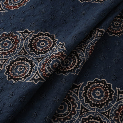 Ajrakh Hand Block Print Natural Dyed Cotton Hakoba Fabric 07