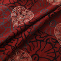 Red - Ajrakh Hand Block Print Natural Dyed Cotton Fabric 31