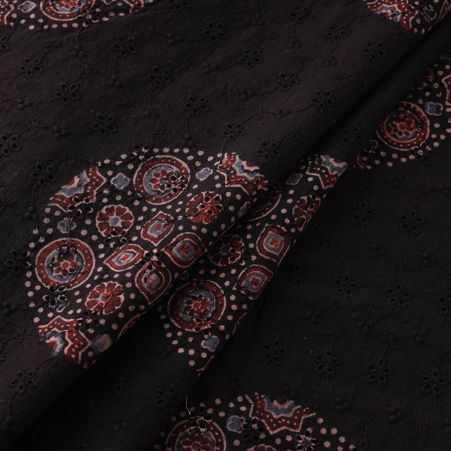 Ajrakh Hand Block Print Natural Dyed Cotton Hakoba Fabric 08