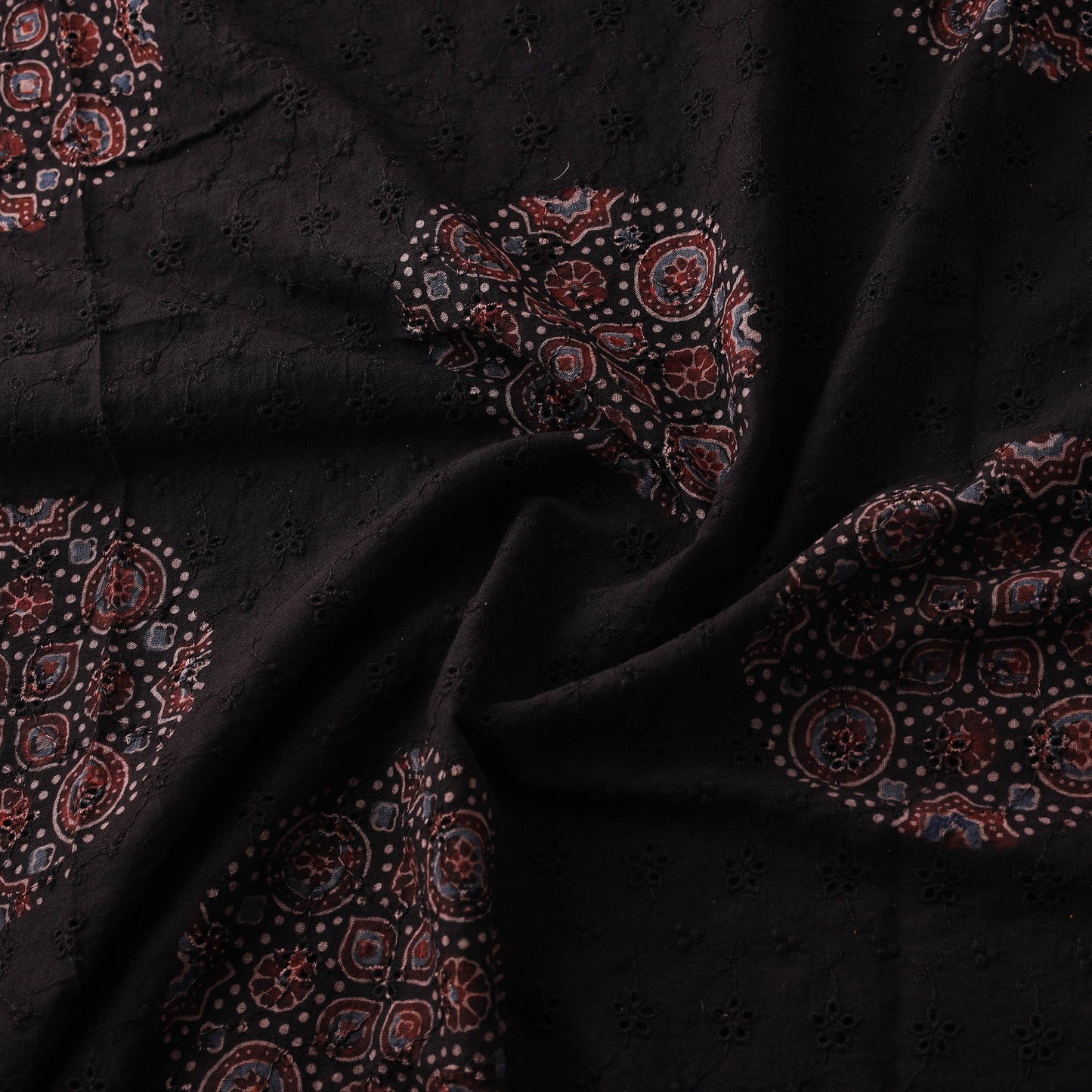 Ajrakh Hand Block Print Natural Dyed Cotton Hakoba Fabric 08