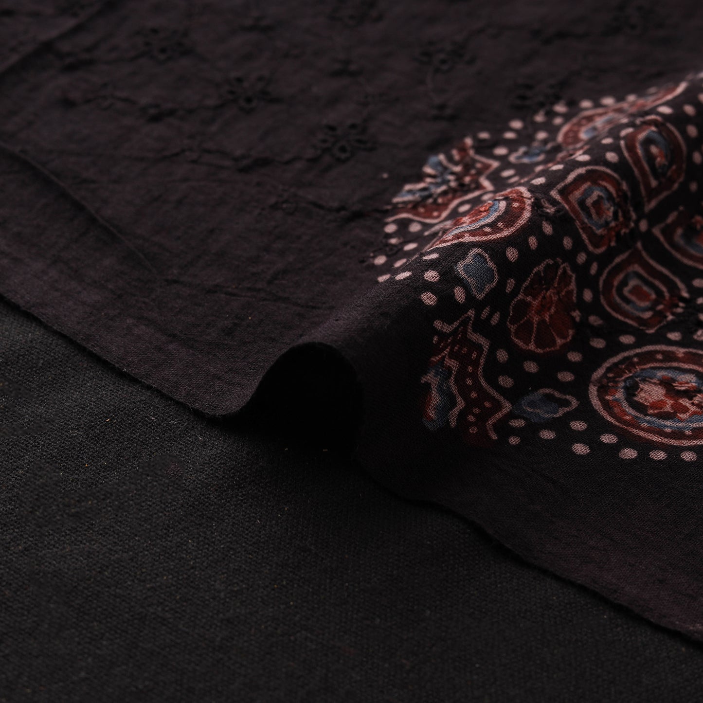 Ajrakh Hand Block Print Natural Dyed Cotton Hakoba Fabric 08