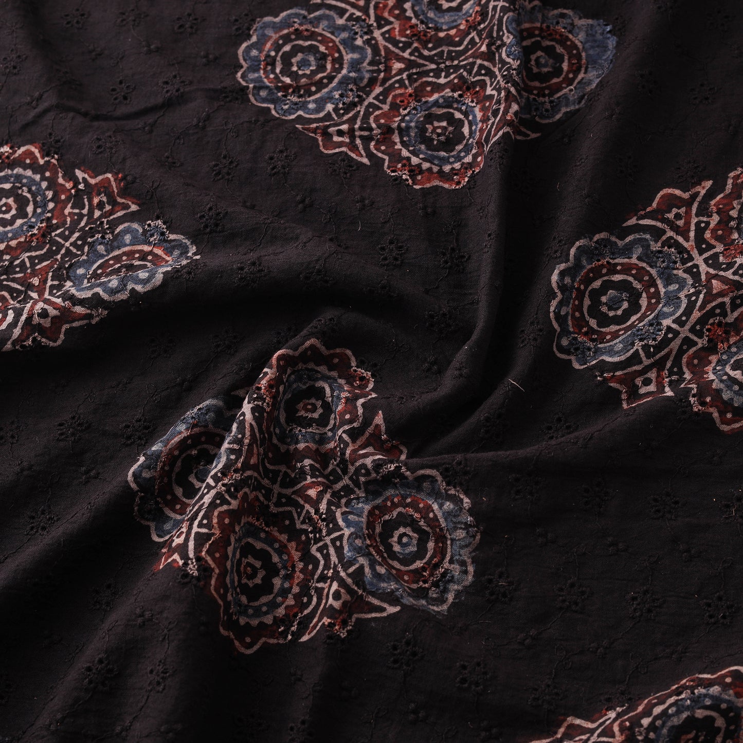 Ajrakh Hand Block Print Natural Dyed Cotton Hakoba Fabric 09
