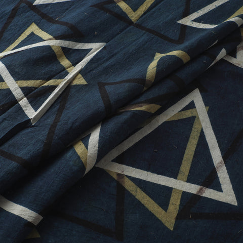 Blue - Ajrakh Hand Block Print Natural Dyed Cotton Fabric 40